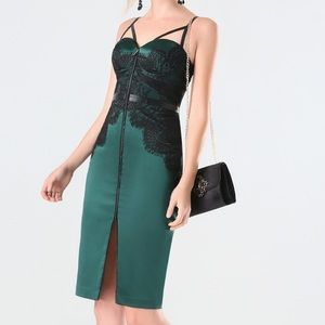 Bebe Satin and Lace bustier dress