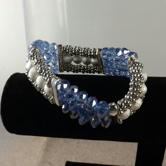 Blue Aurora Borealis Crystal Bracelet