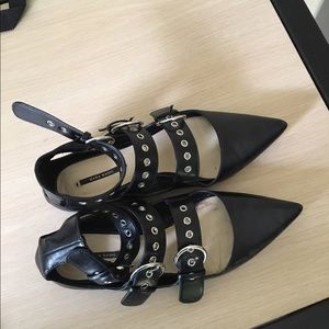 Zara leather strappy shoes