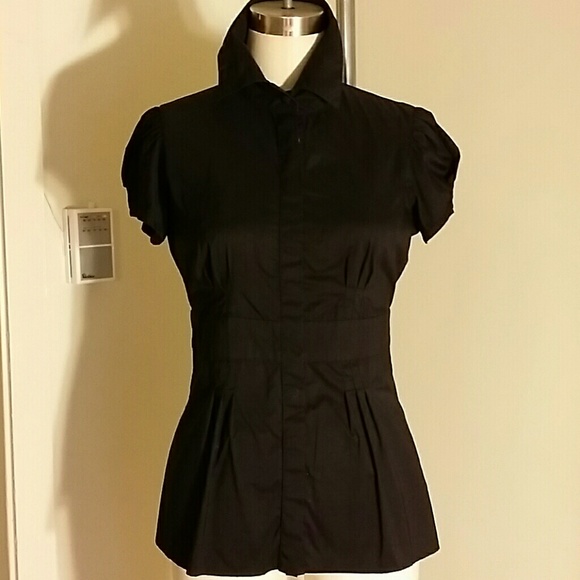 Black Puff Sleeve Blouse Small