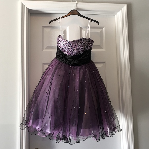 Alyce Paris Purple Short Prom Dress