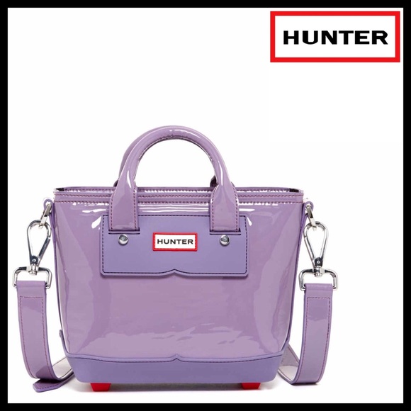 HUNTER ORIGINAL PATENT LEATHER MINI TOTE BAG - Picture 7 of 7