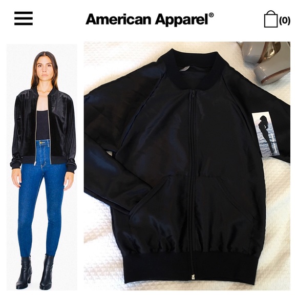 American Apparel Jackets & Blazers - NWT ❤️ American Apparel SATIN BOMBER SZ XS UNISEX