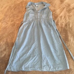 Light denim colored maternity dress