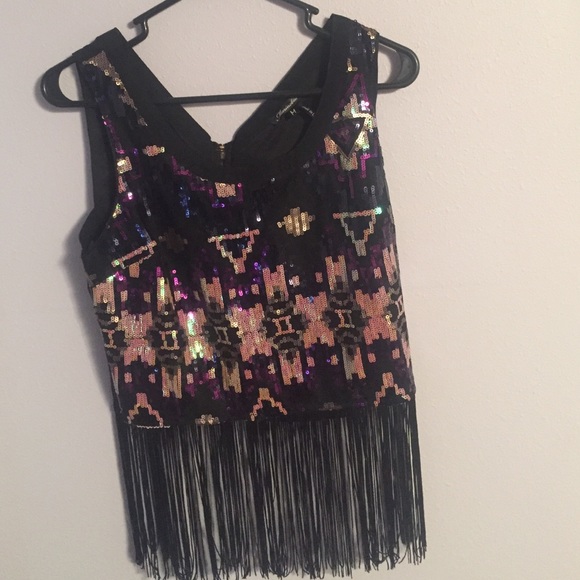 sequence, fringe, open back tank