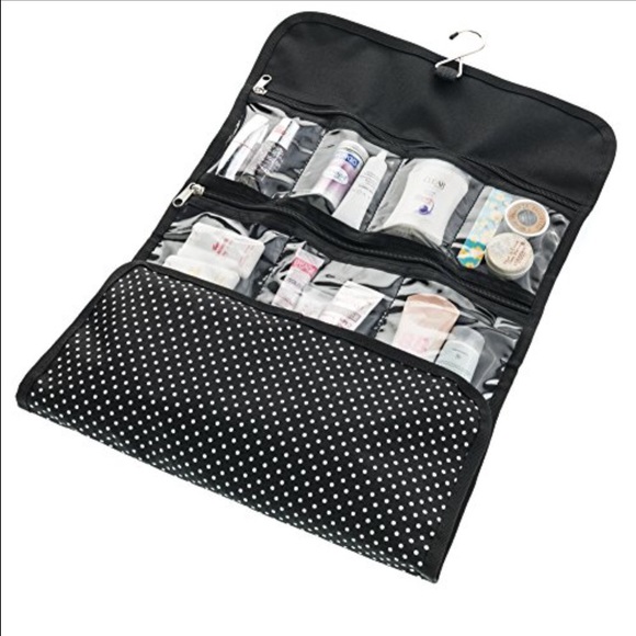 Black polka dot jewelry bag