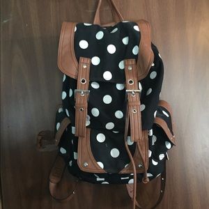 polka dot drawstring backpack