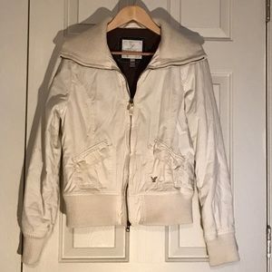 White bomber jacket