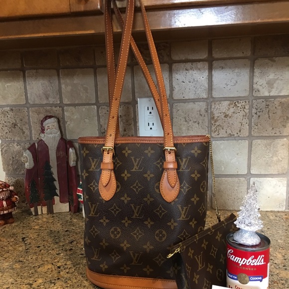 Louis Vuitton Bucket Petite and toiletry pouch