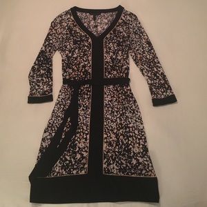 Professional Black/Print Dress with Belt