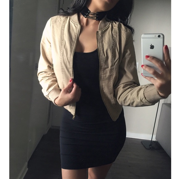 Tan Bomber Jacket-Summer Blow Out! - Picture 2 of 4