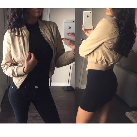 Tan Bomber Jacket-Summer Blow Out! - Picture 3 of 4