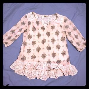 Cute sheer tunic top high-low hem. Girls sz 8