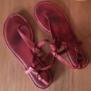 Red Frye Sandals