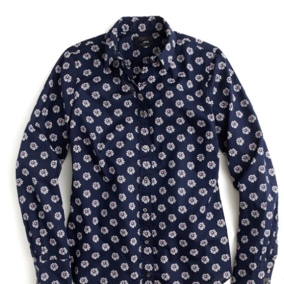 J Crew Scattered Daisy Perfect Shirt
