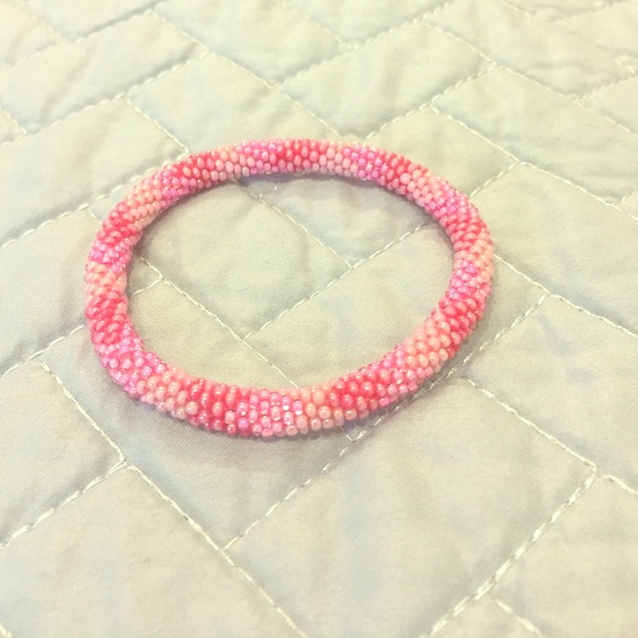 Pink Nepal Beaded Bracelet