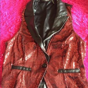 Take all three leather vest