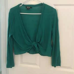 Teal cropped cardigan