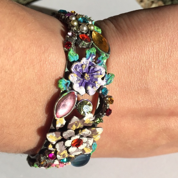 Handcrafted art paint & jeweled bracelet - Picture 3 of 4