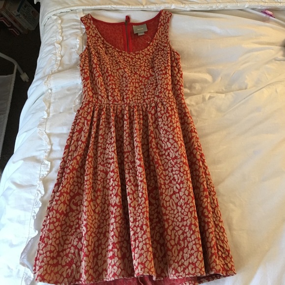 Anthropologie red dress