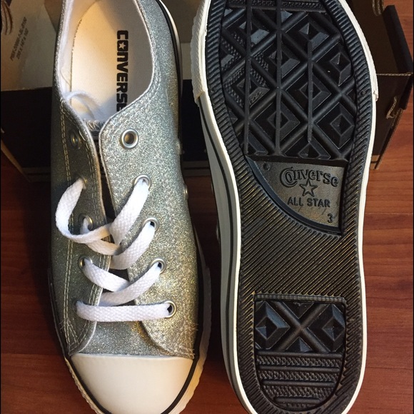 Silver sparkly converse