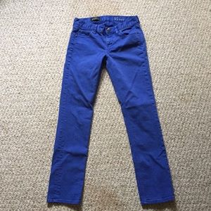 Blue J. Crew Matchstick Colored Jeans