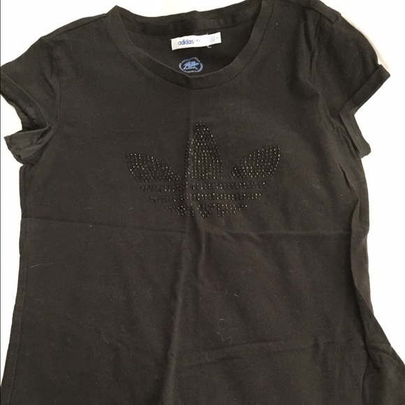 Small Adidas Rhinestone logo t-shirt