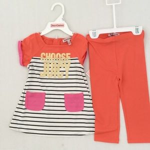 NWT Juicy Couture 12-18 months tunic leggings set