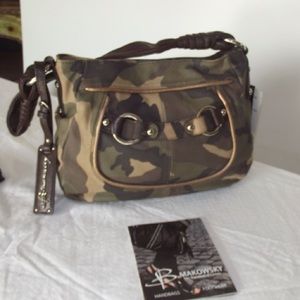 NWT Bmakowsky Camo Leather Shoulder Bag