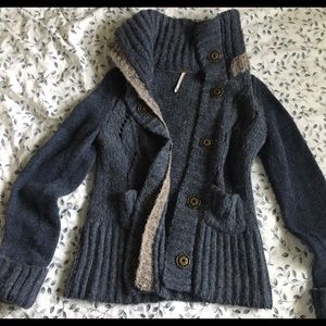 Free People High Funnel Neck Sweater Jacket-Small