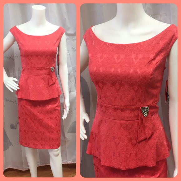 Coral Knee Length Dress