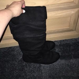 Black suede boots
