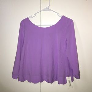 Scalloped purple top