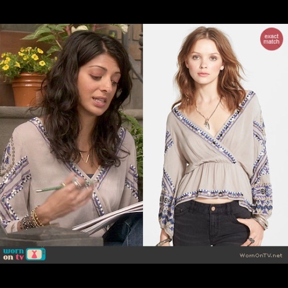 Free people embellished wrap top