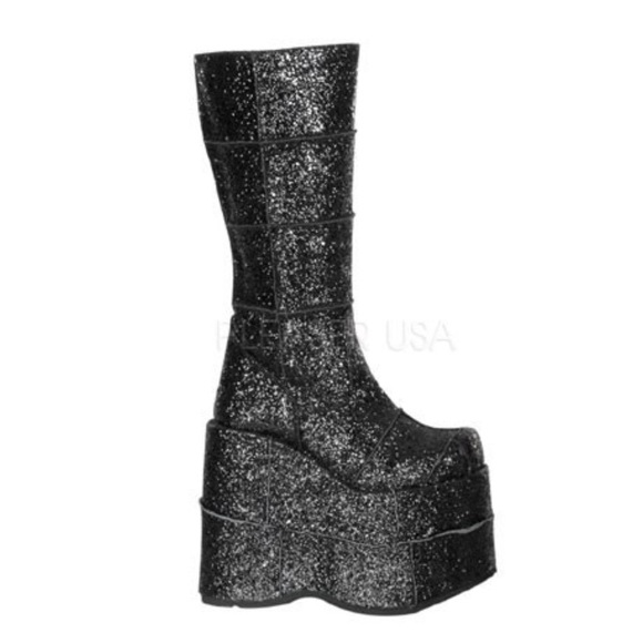 Demonia glitter platform boots