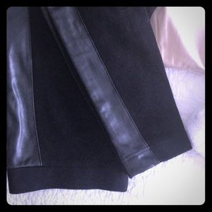 INC leather trimmed leggings.