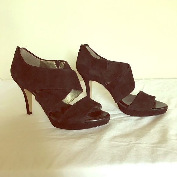 Black suede heels