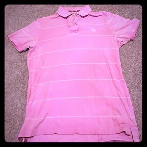 Muscle fit large Abercrombie & fitch pink polo