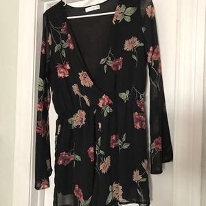 Floral Chiffon Romper - Size L