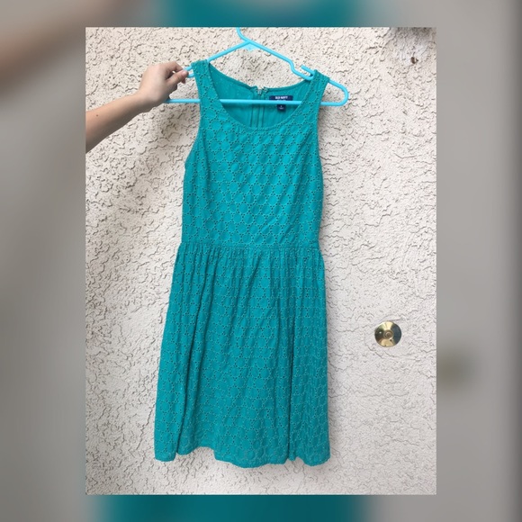 Blue Green Floral Dress