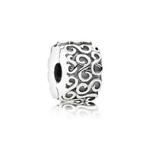 Pandora charm - S Swirl pattern clip