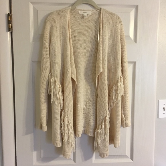 Fringed knit cardigan