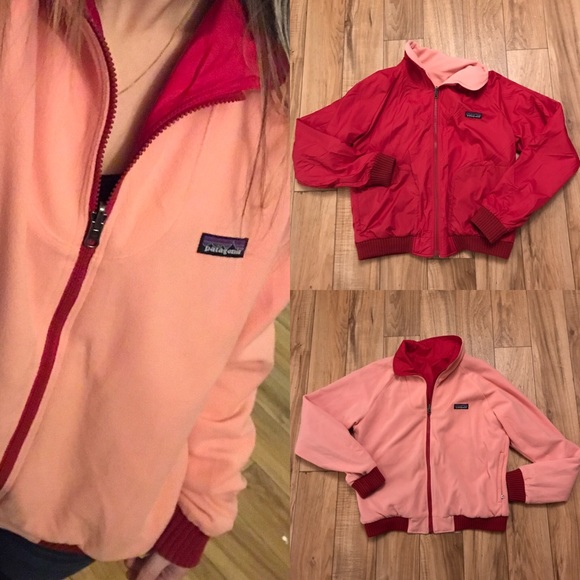Patagonia Jackets & Blazers - Patagonia reversible fleece wind coat jacket pink