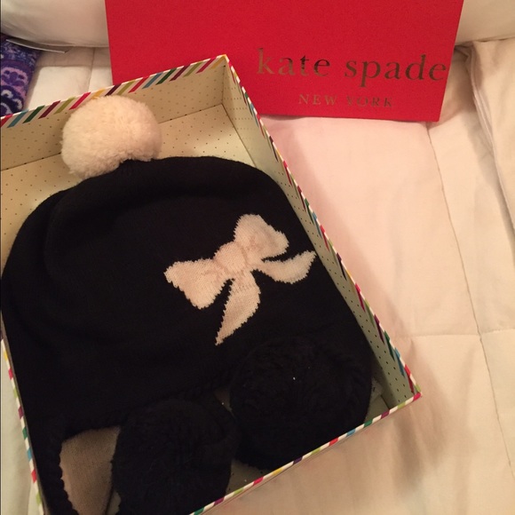 Kate Spade fleece lined  bow winter hat