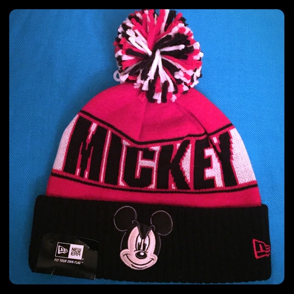 mickey mouse pom pom beanie