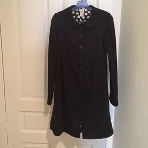 Black fitted waist long coat