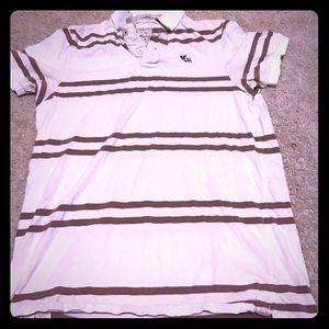 Abercrombie white polo sz L