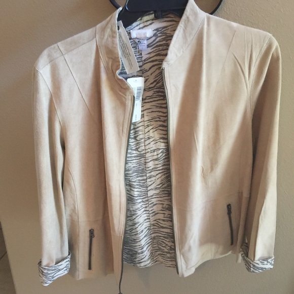Chico's size 3 leather jacket new with tags