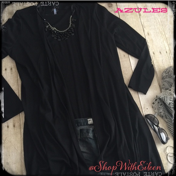 Azules Sweaters - 🐹🆕 BLACK HIGH LOW LONG SLEEVE "SARAH" CARDIGAN