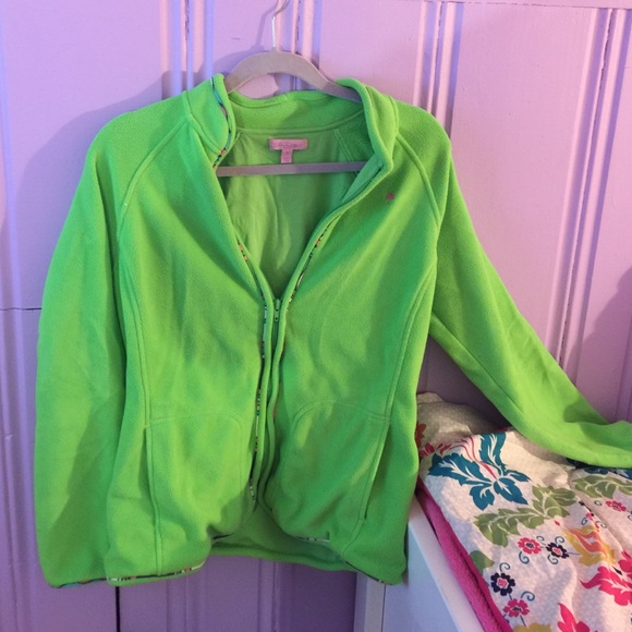 Full-zip Lilly Pulitzer green sweater